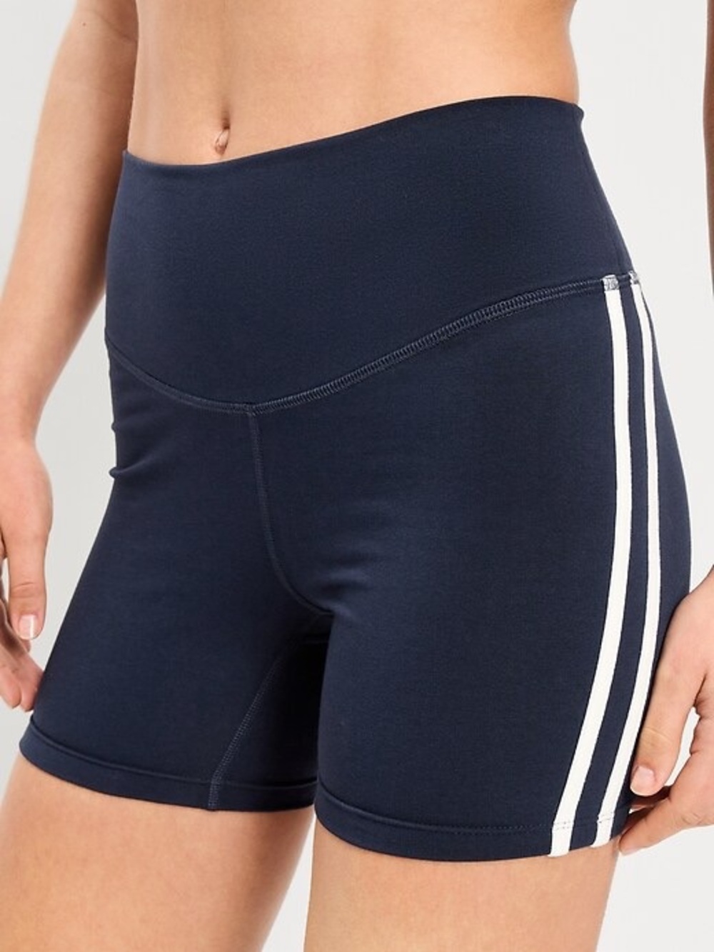Old Navy High-Waisted PowerChill Side-Stripe Biker Shorts